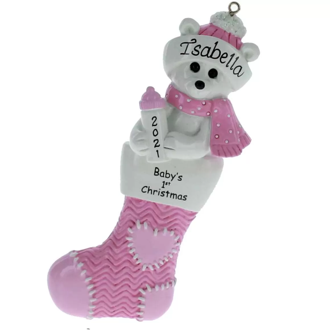 Christmas Place Polar Bear Baby Girl Stocking Store