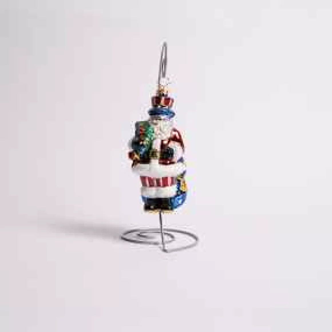 Christmas Place Proud Patriot Santa Glass Ornament New