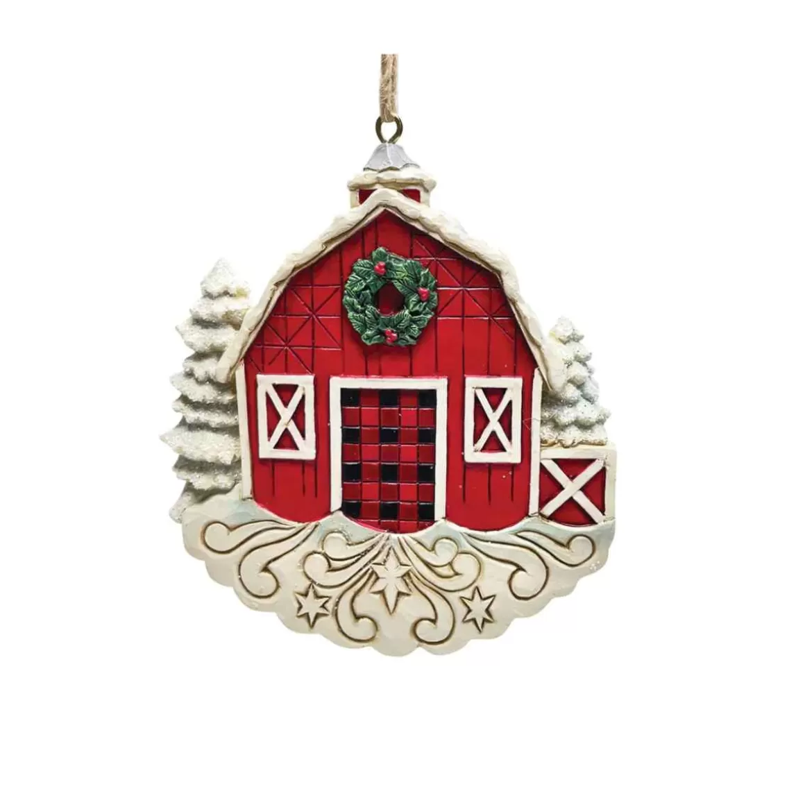 Christmas Place Red Barn Ornament Online