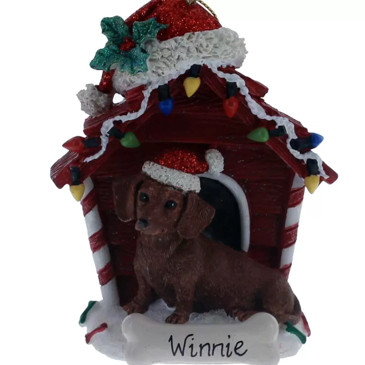 Christmas Place Red Dachshund Doghouse Cheap