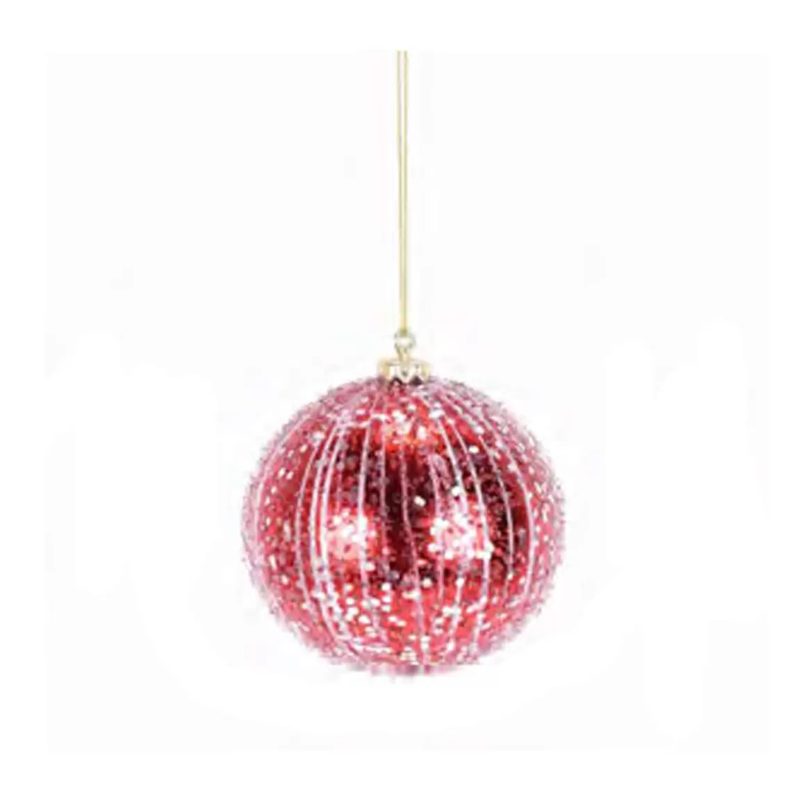 Christmas Place Red Glitter Drip Ball Outlet