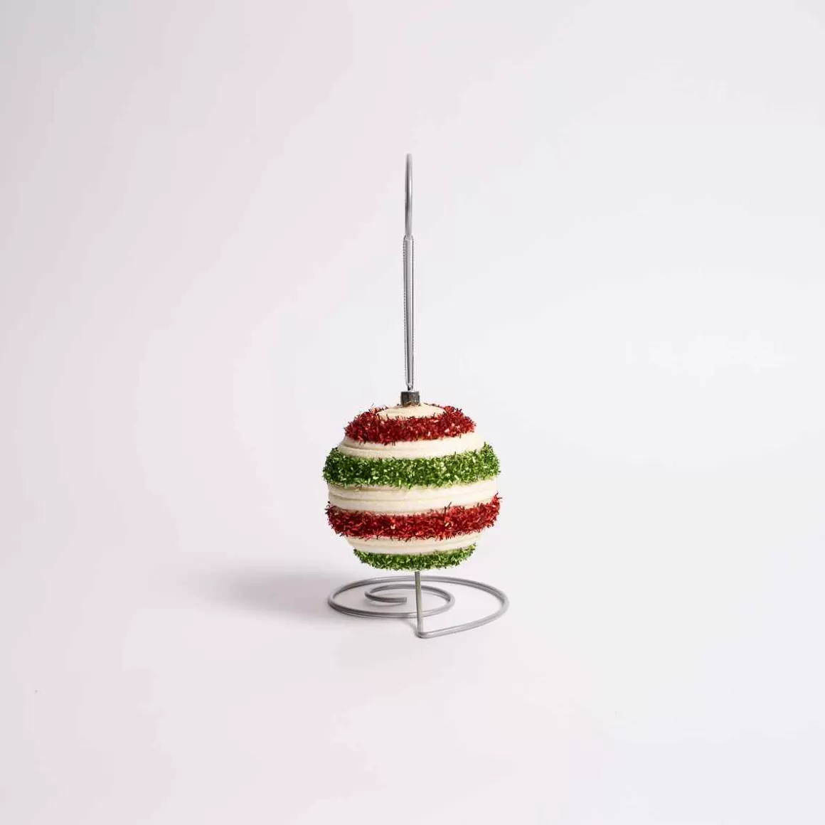 Christmas Place Red Green Tinsel Stripe Ball Ornament Online