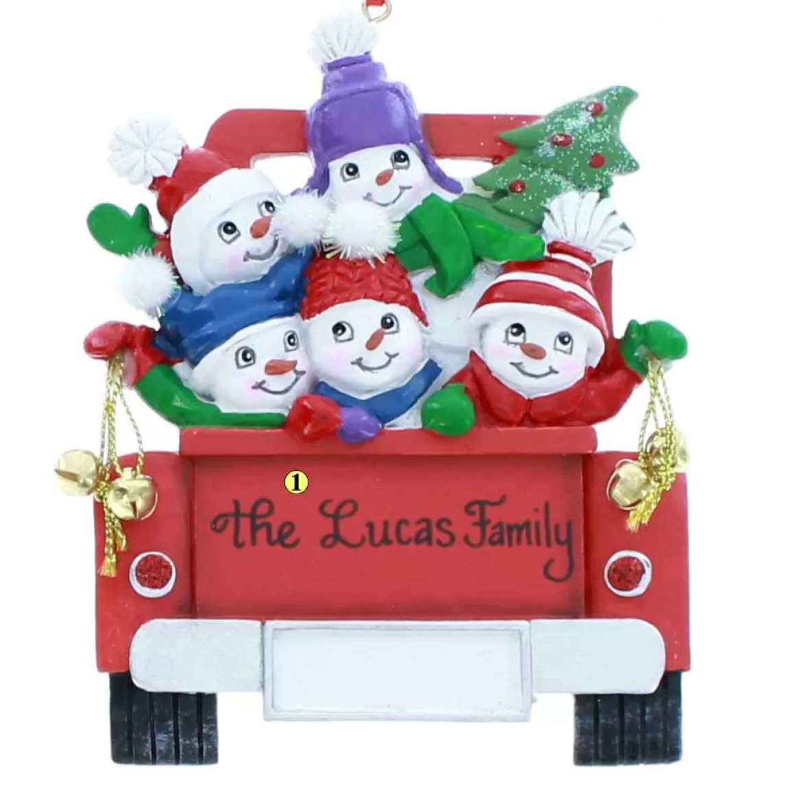 Christmas Place Red Truck Family Of Five Ornament Clearance