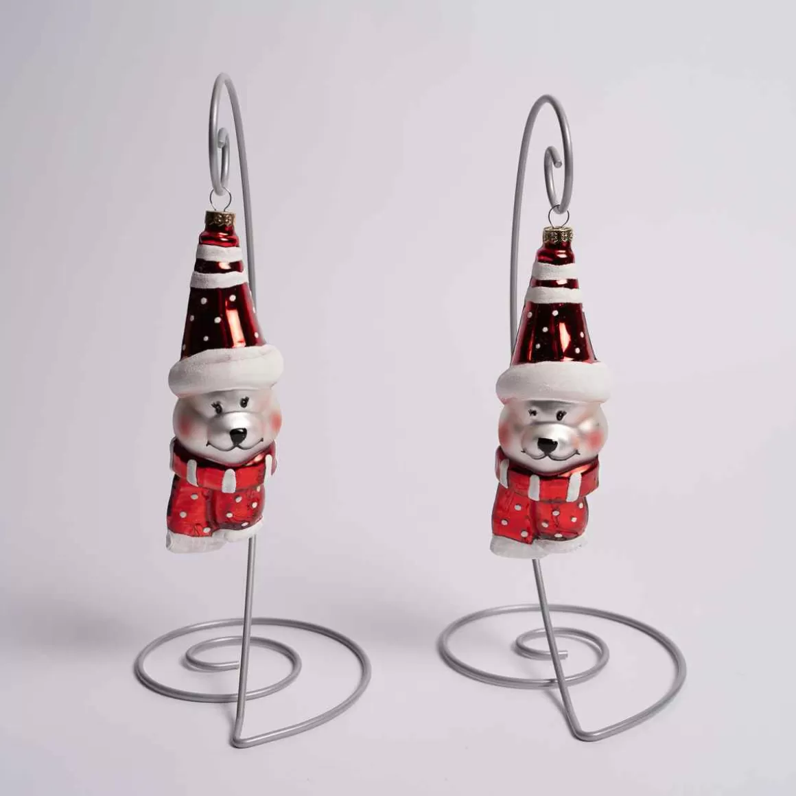 Christmas Place Red White Bear Ornament Set Of 2 Fashion