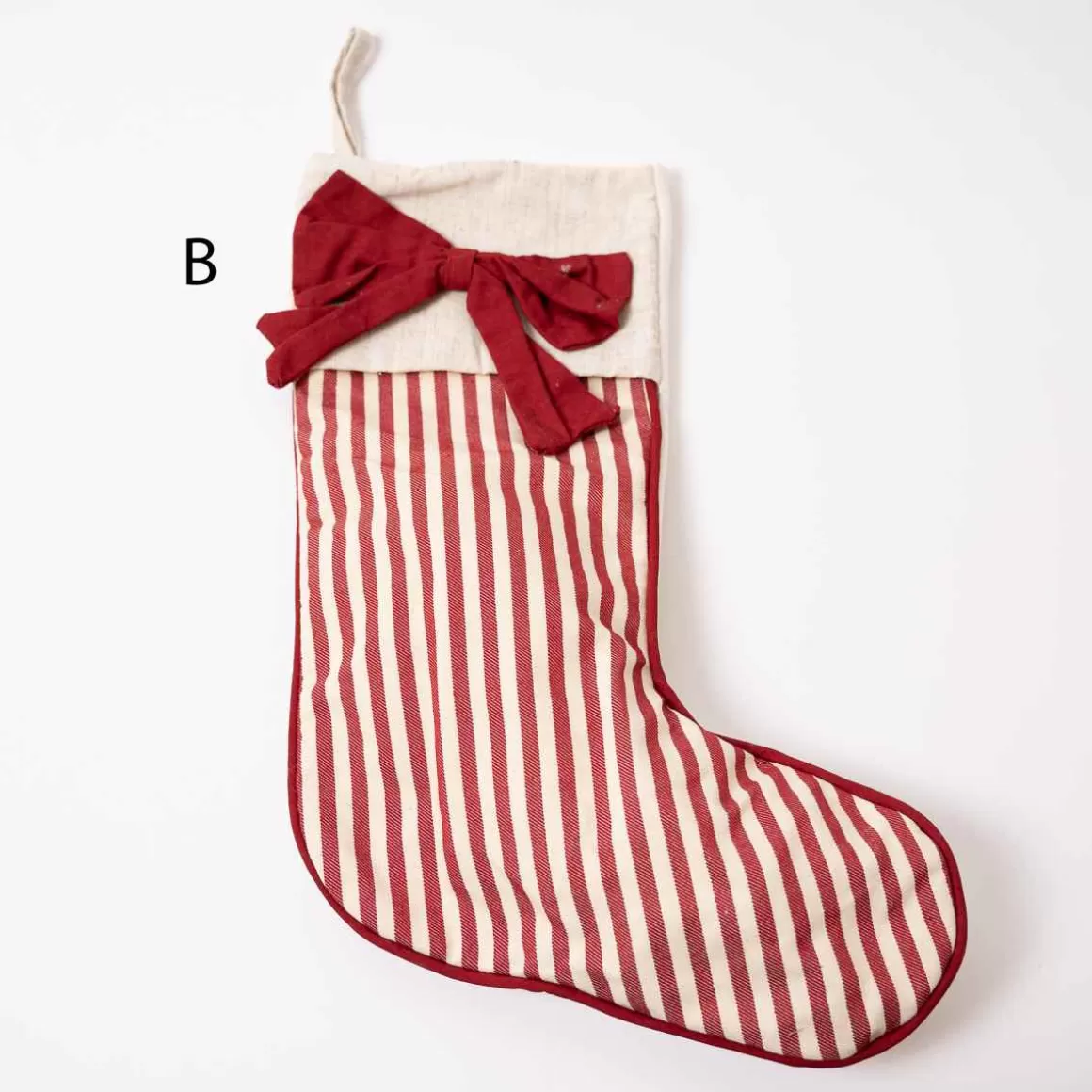 Christmas Place Red White Ticking Stockings Shop