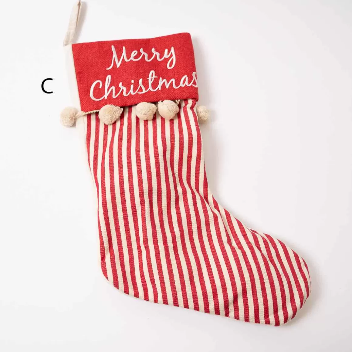 Christmas Place Red White Ticking Stockings Shop