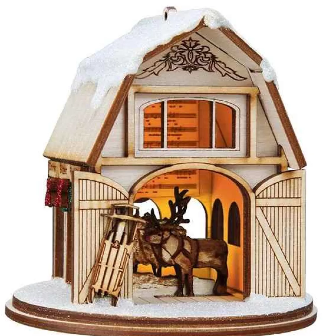 Christmas Place Reindeer Barn Ornament Best Sale