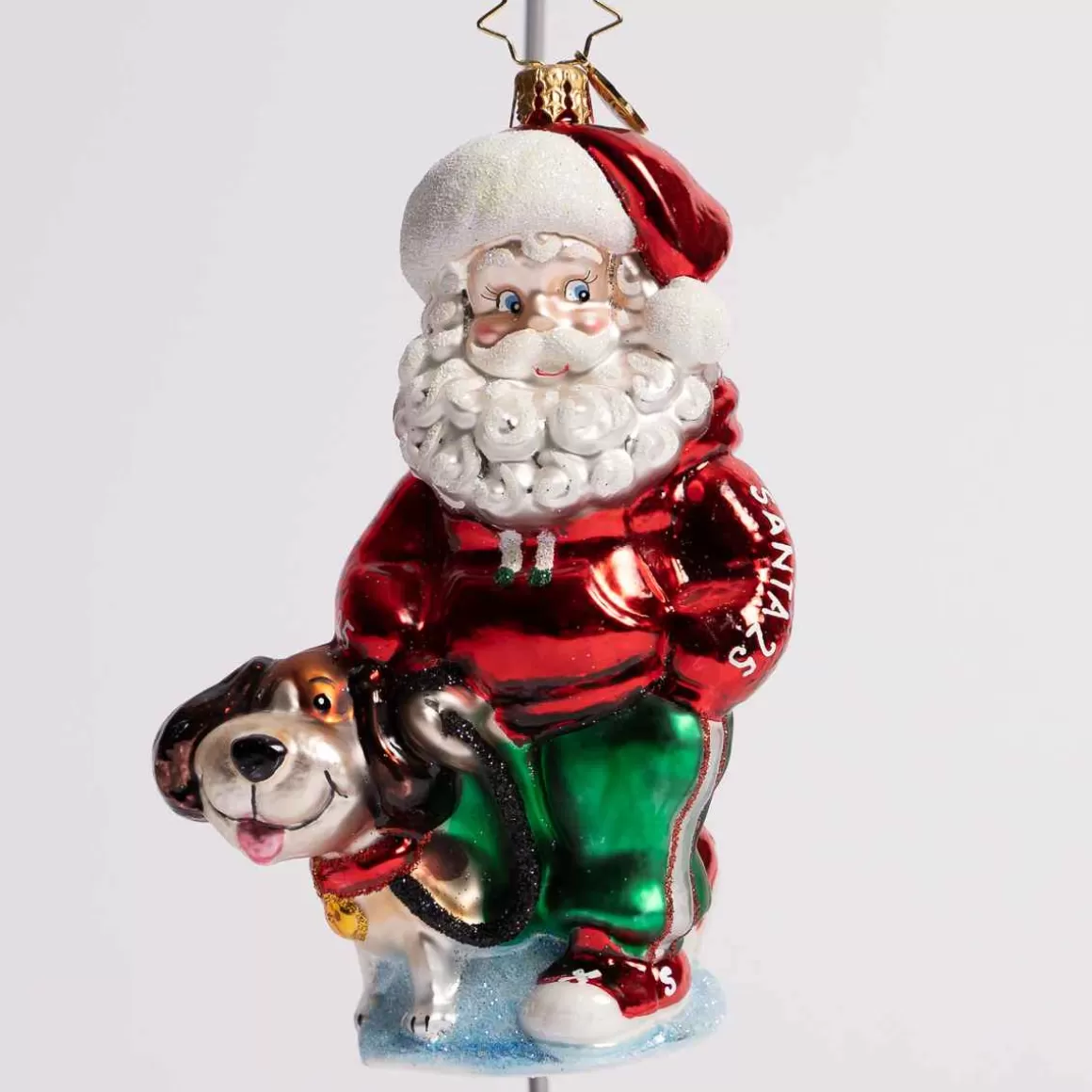 Christmas Place Santa Best Friend Glass Ornament Flash Sale