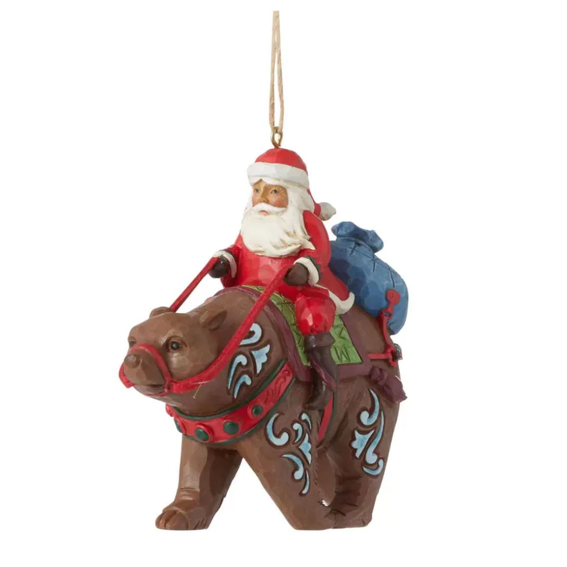 Christmas Place Santa Riding Bear Ornament Outlet