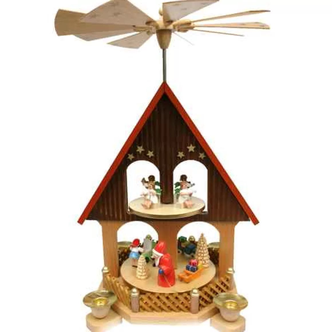 Christmas Place Santa With Angels Pyramid Sale