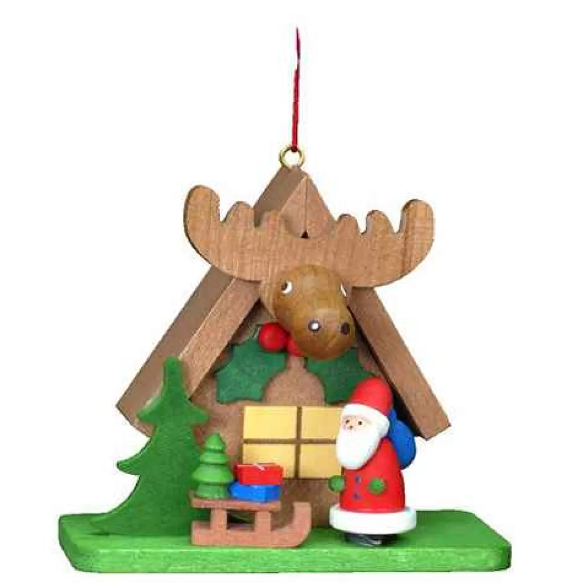 Christmas Place Santa With Elk House Ornament Cheap