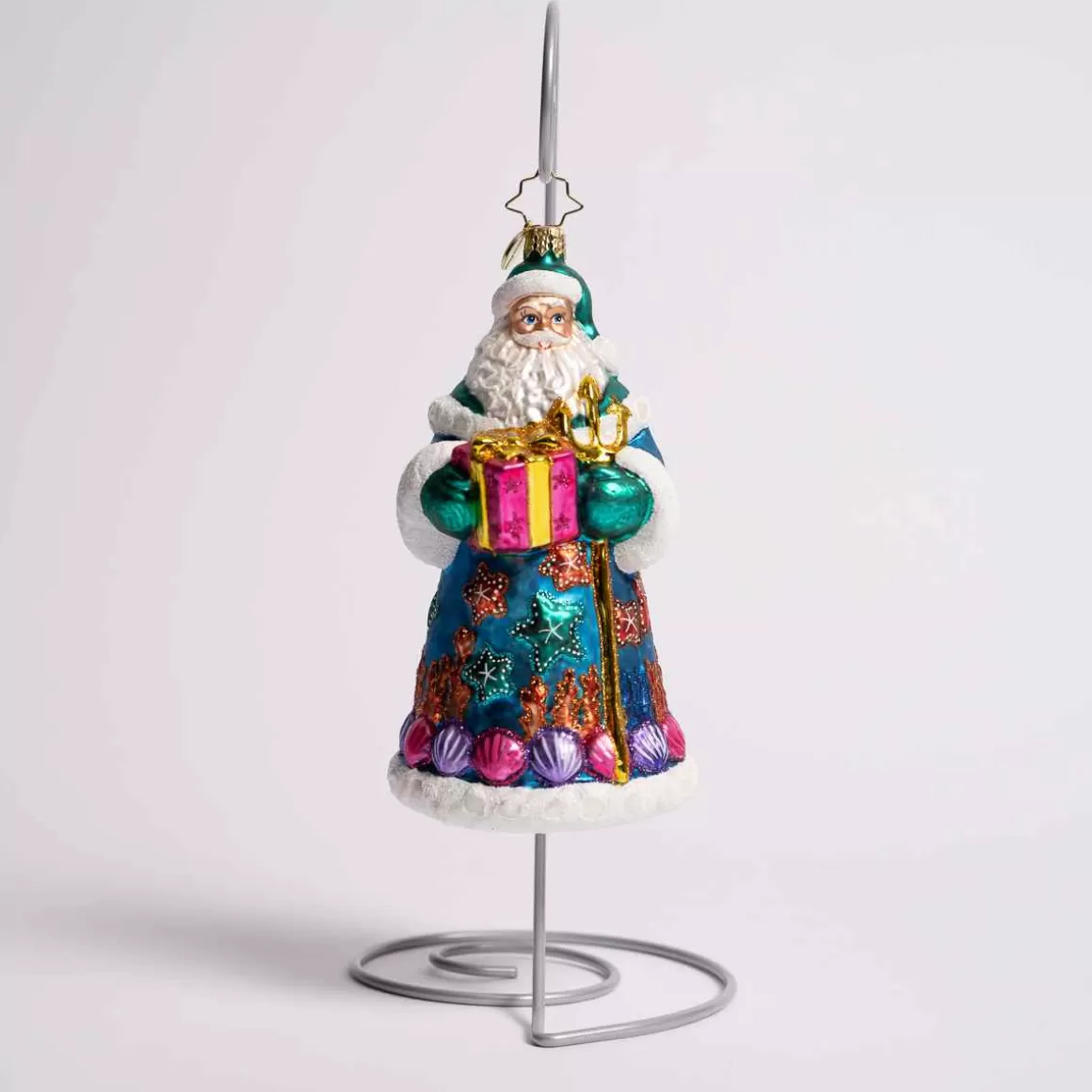 Christmas Place Seashore Santa Glass Ornament Outlet