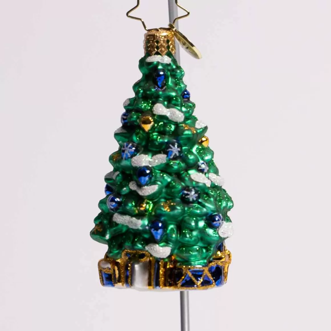 Christmas Place Shimmering In Sapphire Glass Gem Ornament Hot