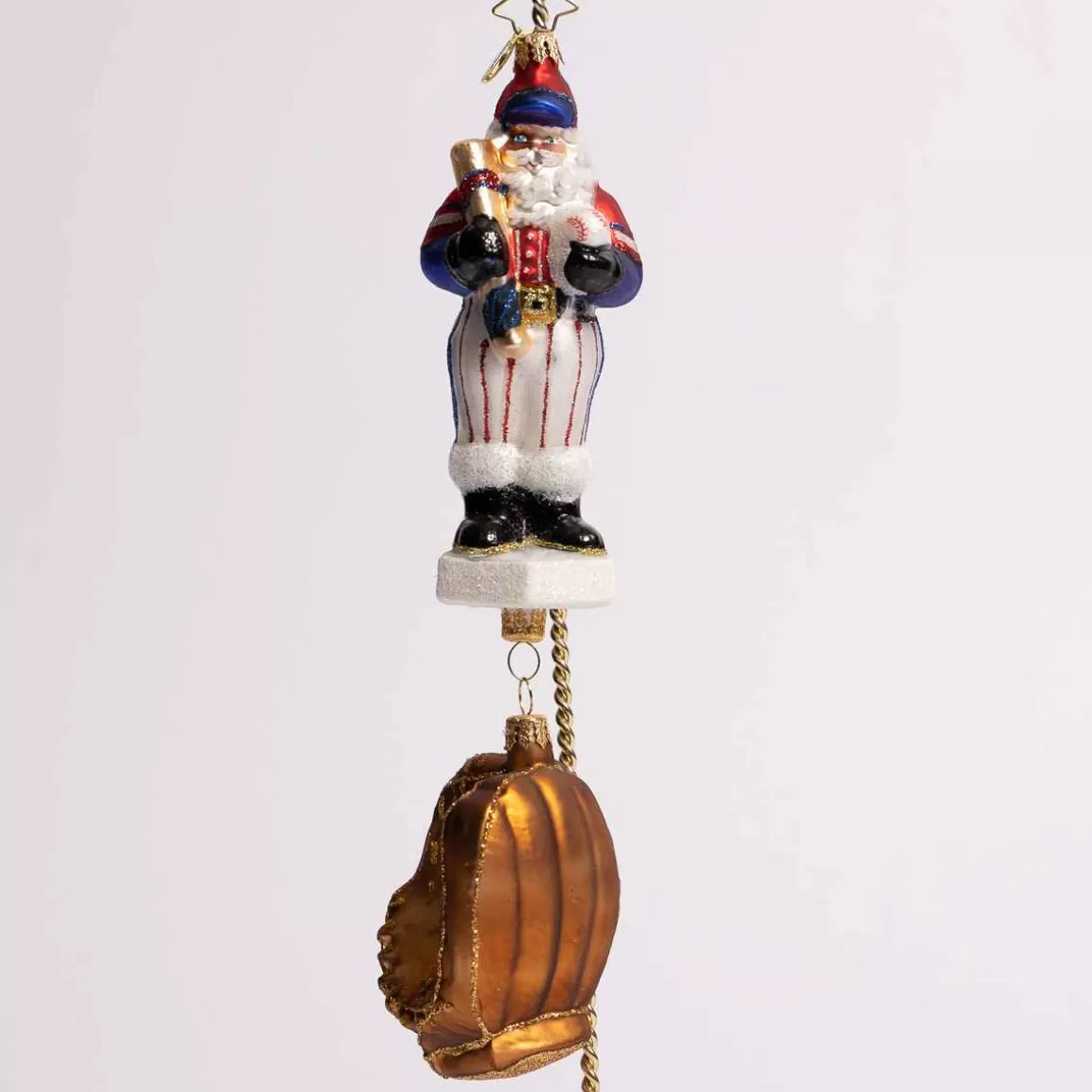 Christmas Place Slugger Santa Glass Ornament Best