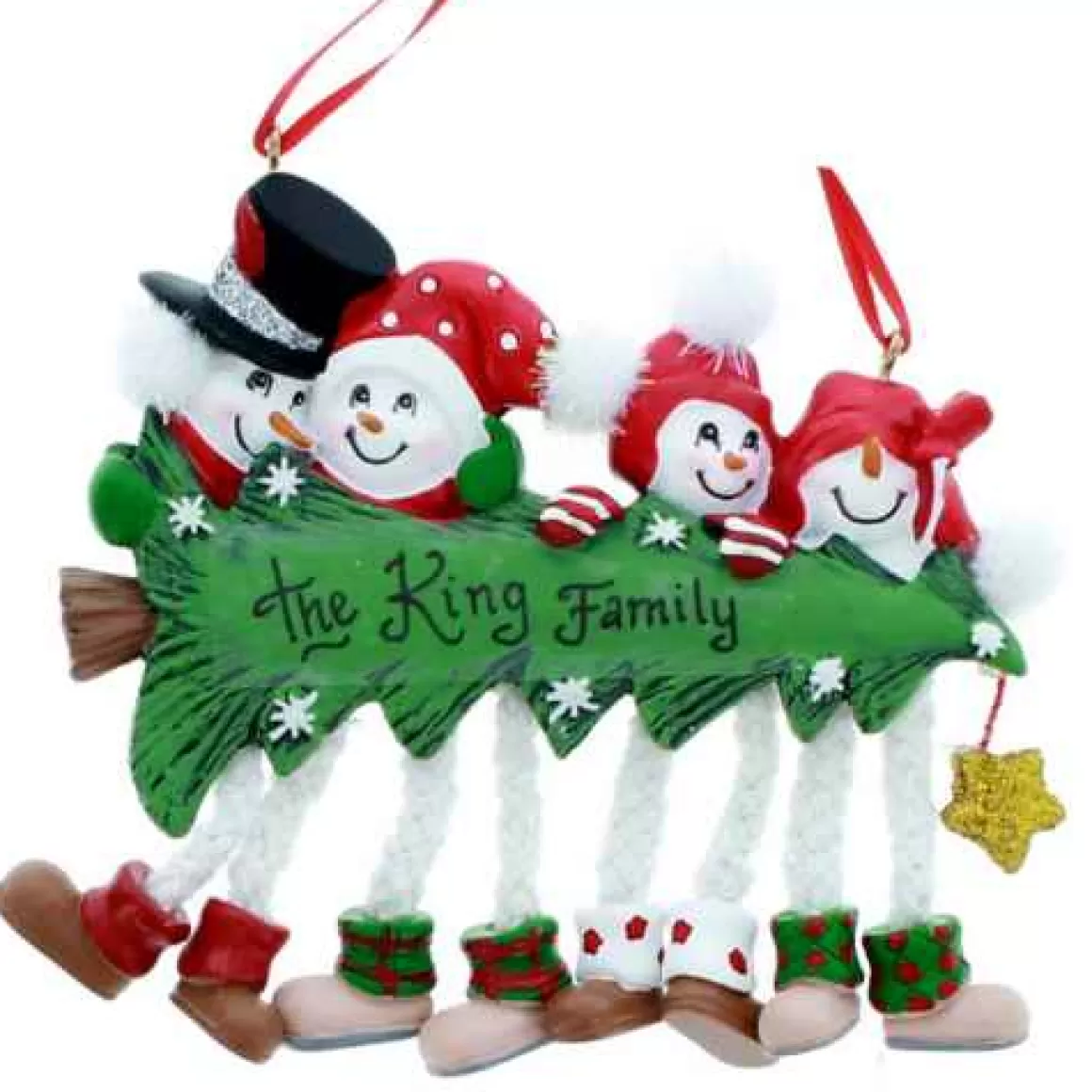 Christmas Place Snow Tree Family Of 4 New