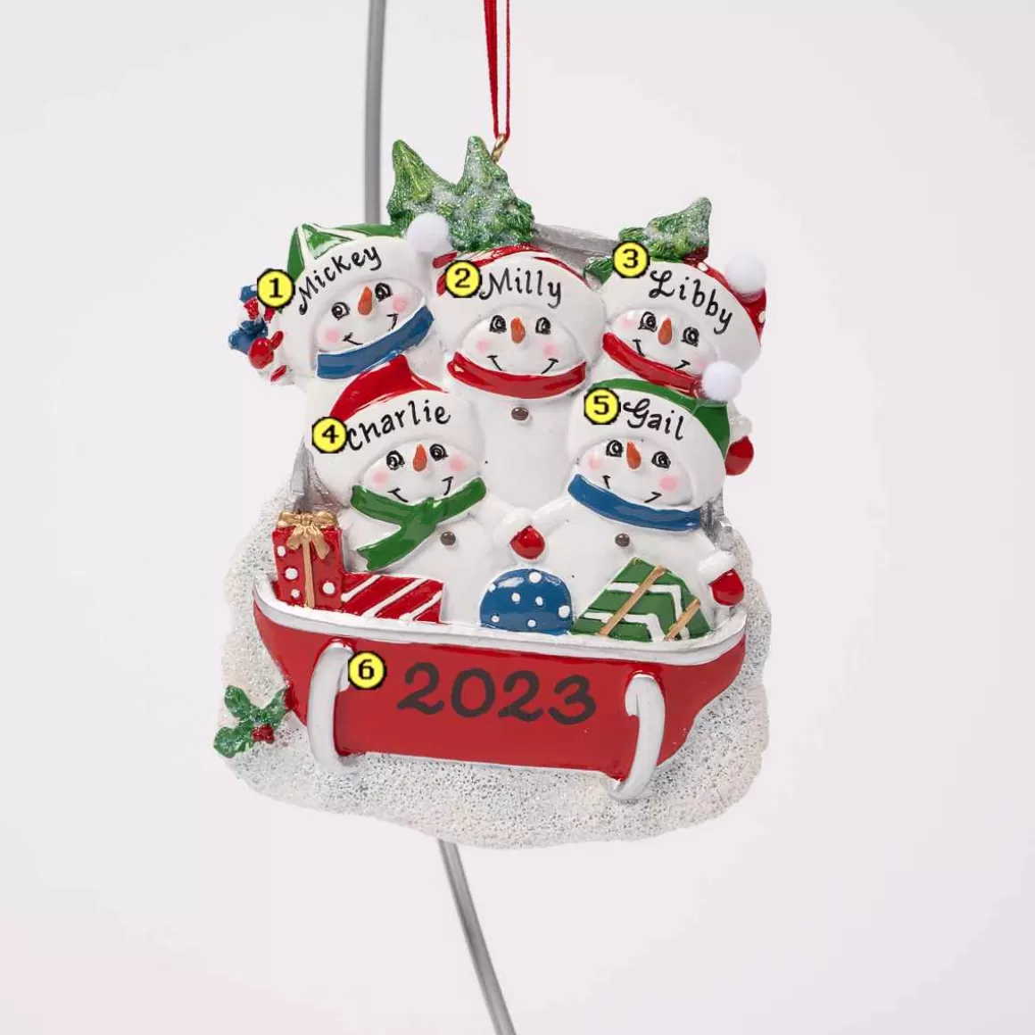 Christmas Place Snowman On Sled Family Of Five Flash Sale