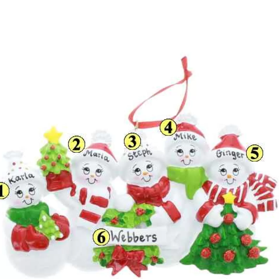 Christmas Place Snowman Smiles Family Of 5 Clearance