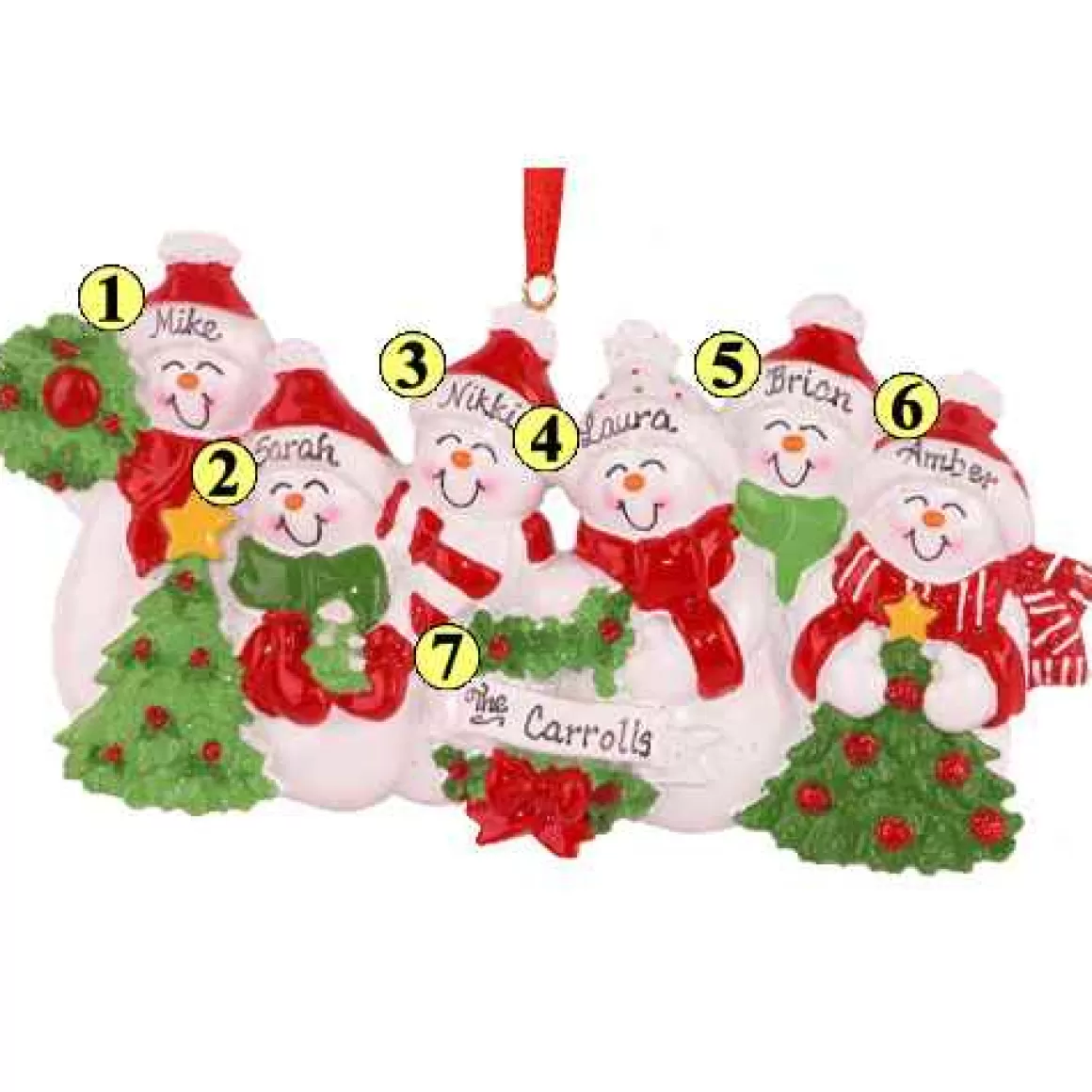 Christmas Place Snowman Smiles Family Of 6 Sale