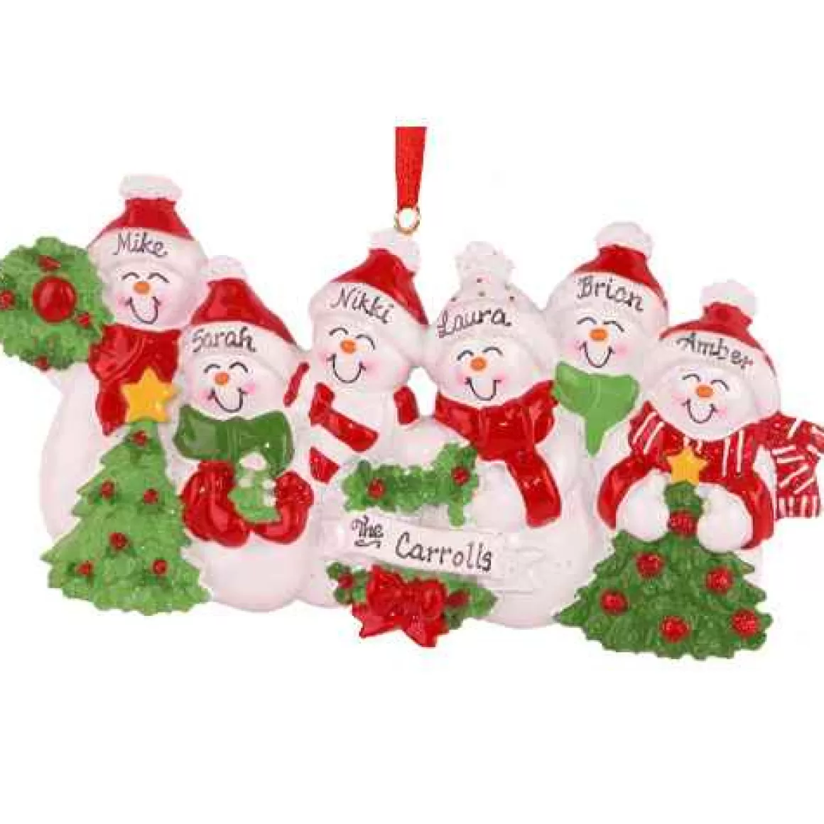 Christmas Place Snowman Smiles Family Of 6 Sale