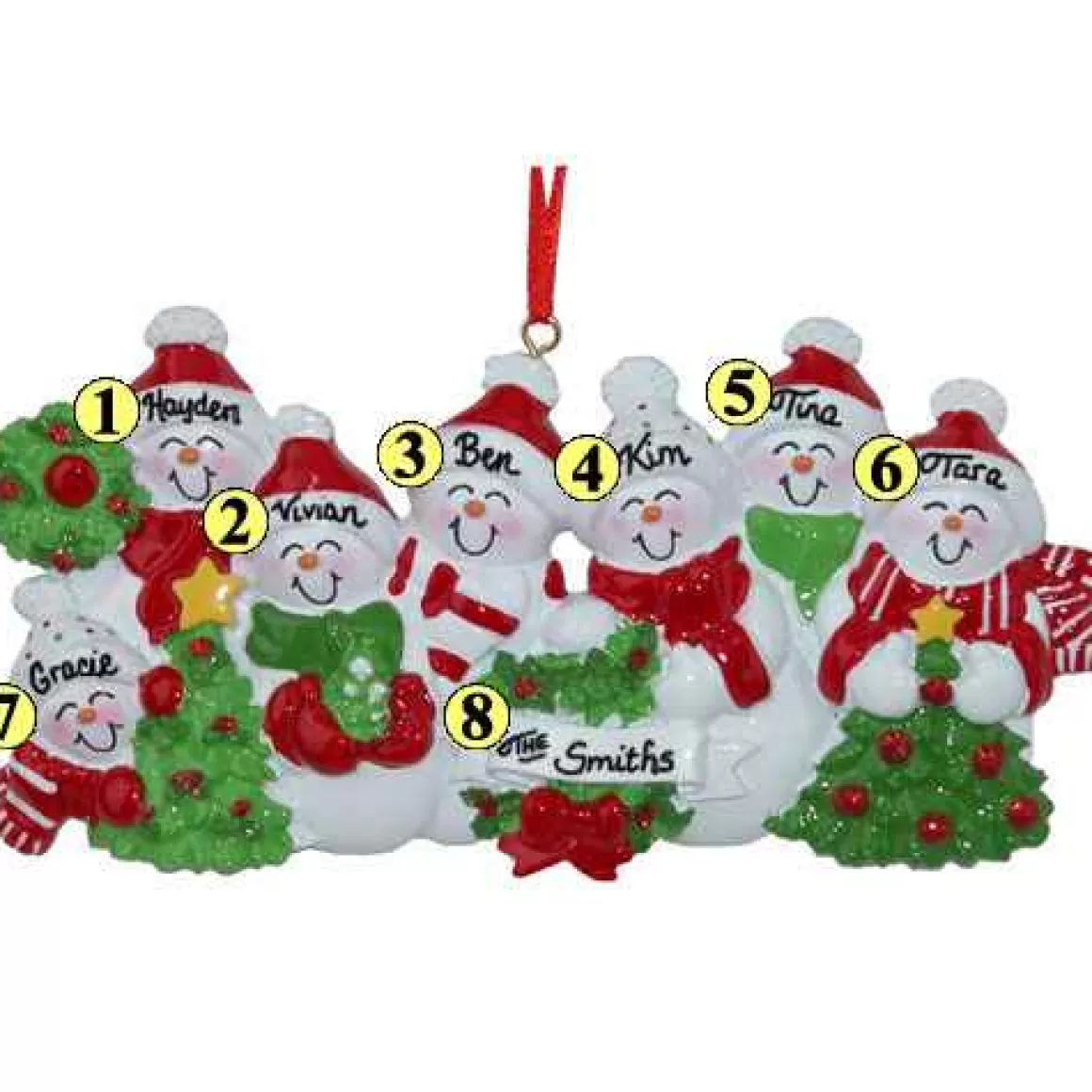 Christmas Place Snowman Smiles Family Of 7 Outlet