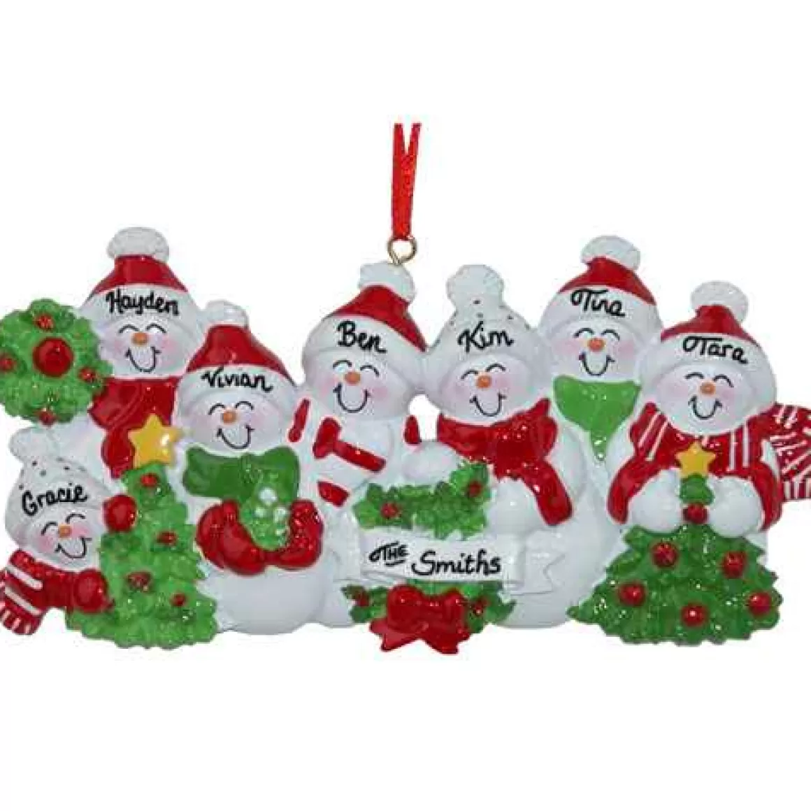 Christmas Place Snowman Smiles Family Of 7 Outlet