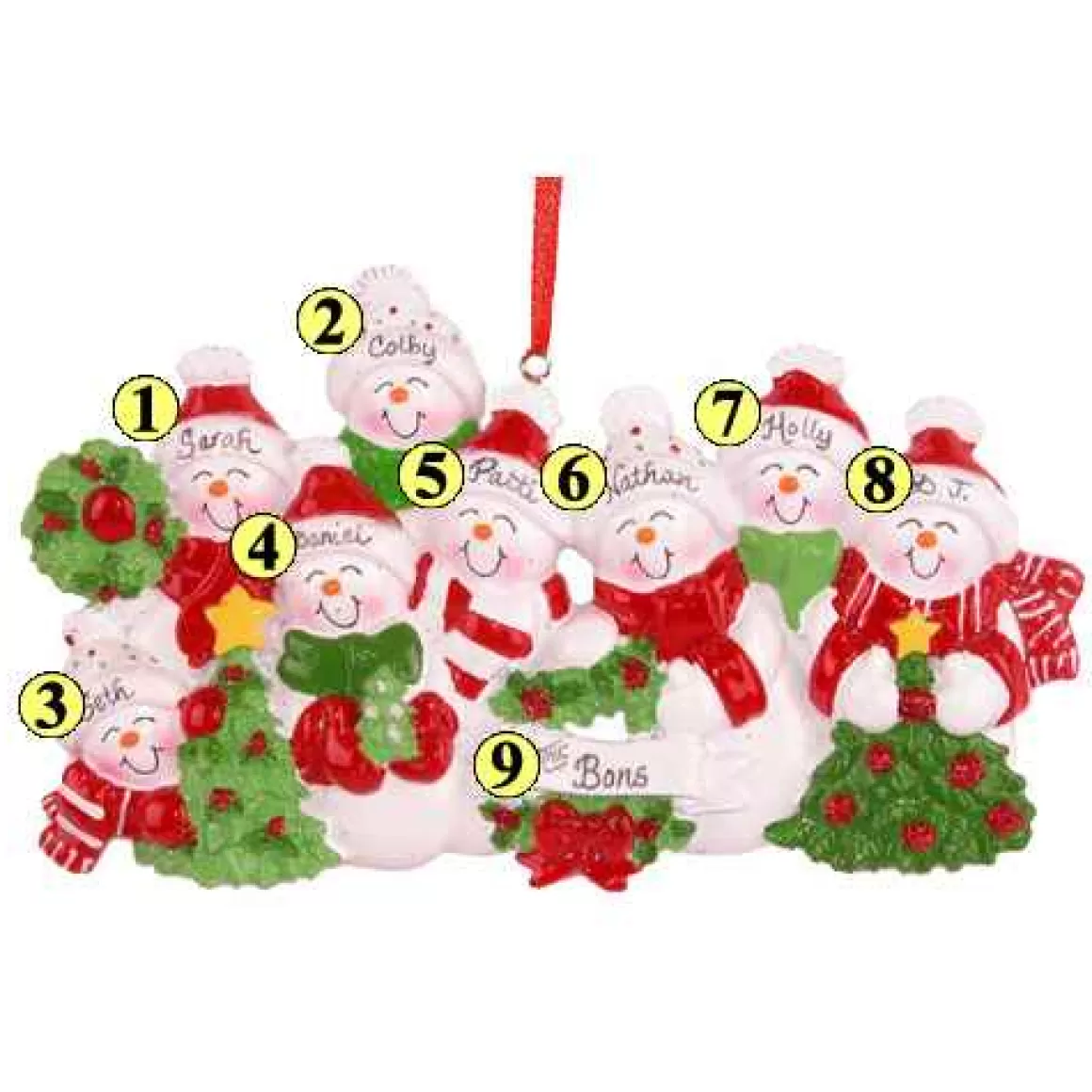 Christmas Place Snowman Smiles Family Of 8 Store