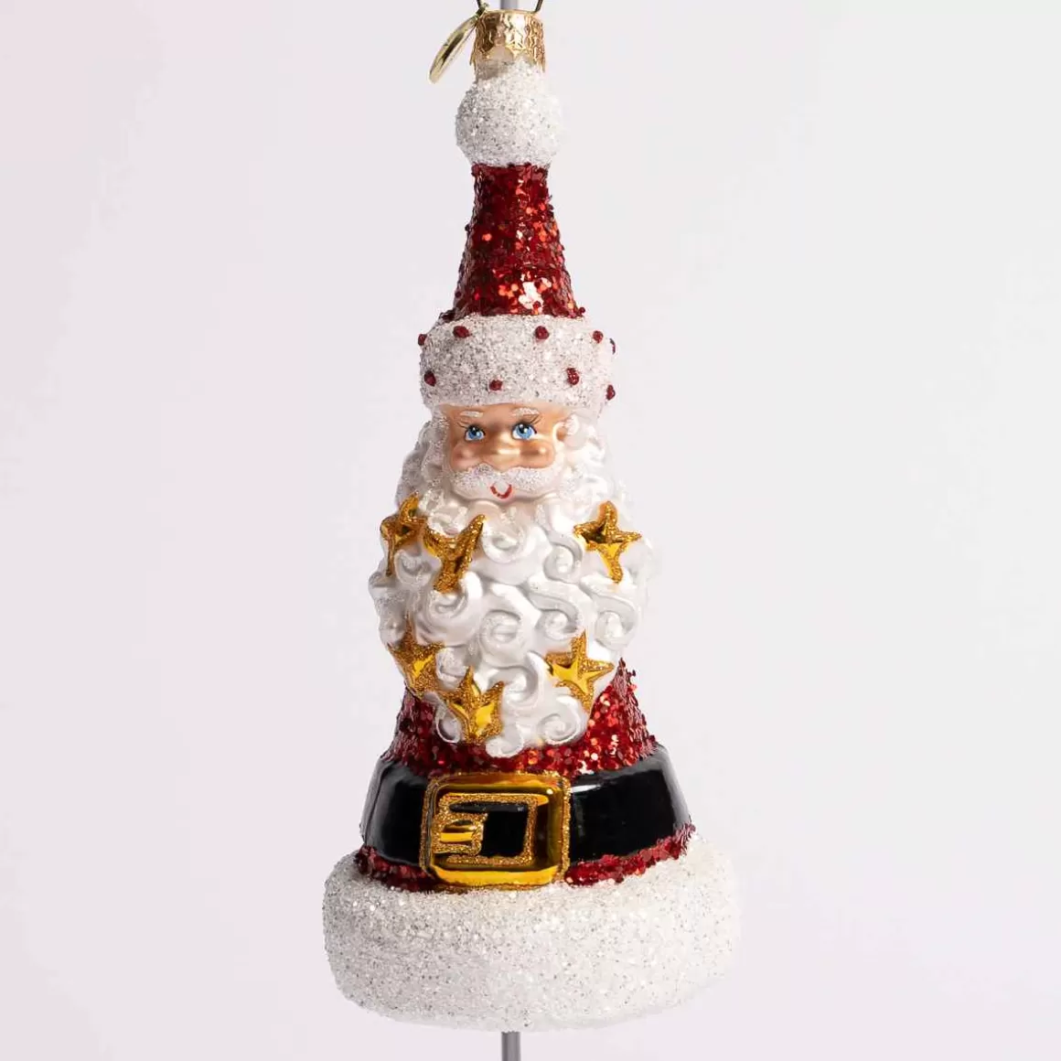 Christmas Place Star Spangled Santa Glass Ornament Cheap