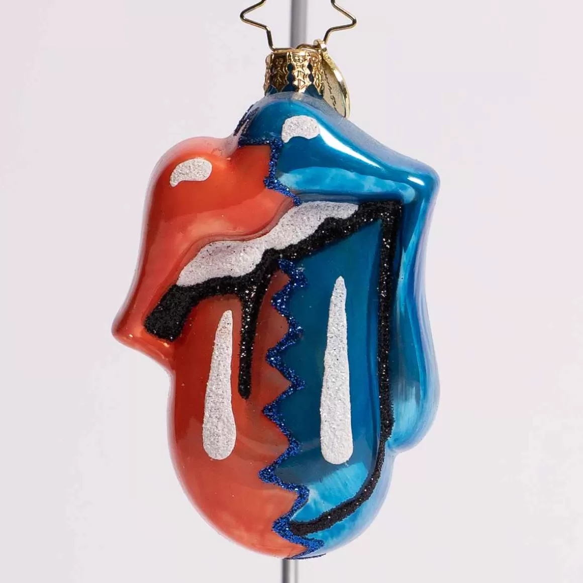 Christmas Place Steel Wheels Licks Rolling Stones Glass Gem Ornament Cheap