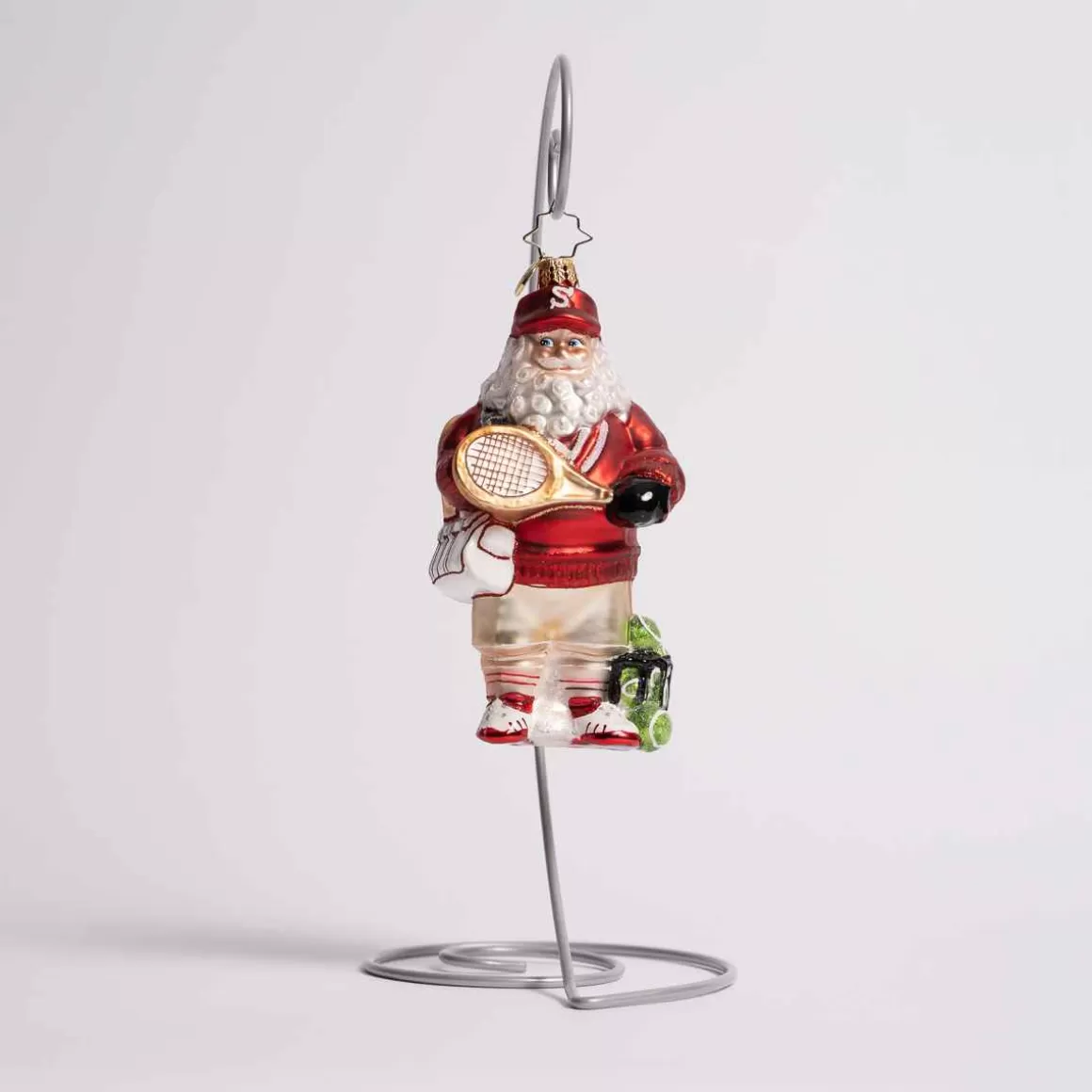 Christmas Place Tennis Ace Santa Glass Ornament Best