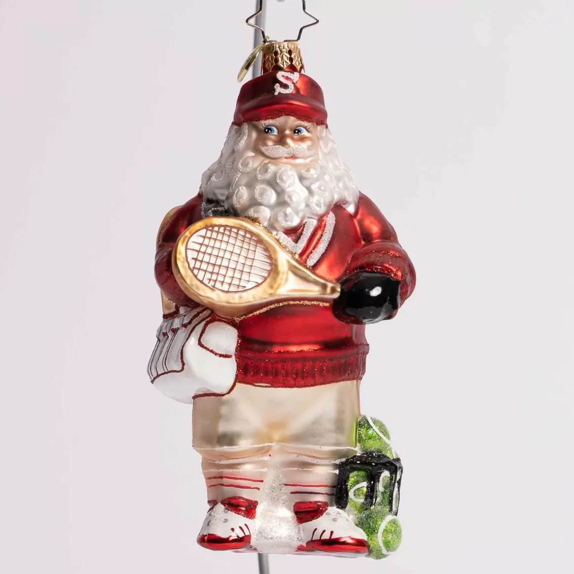 Christmas Place Tennis Ace Santa Glass Ornament Best