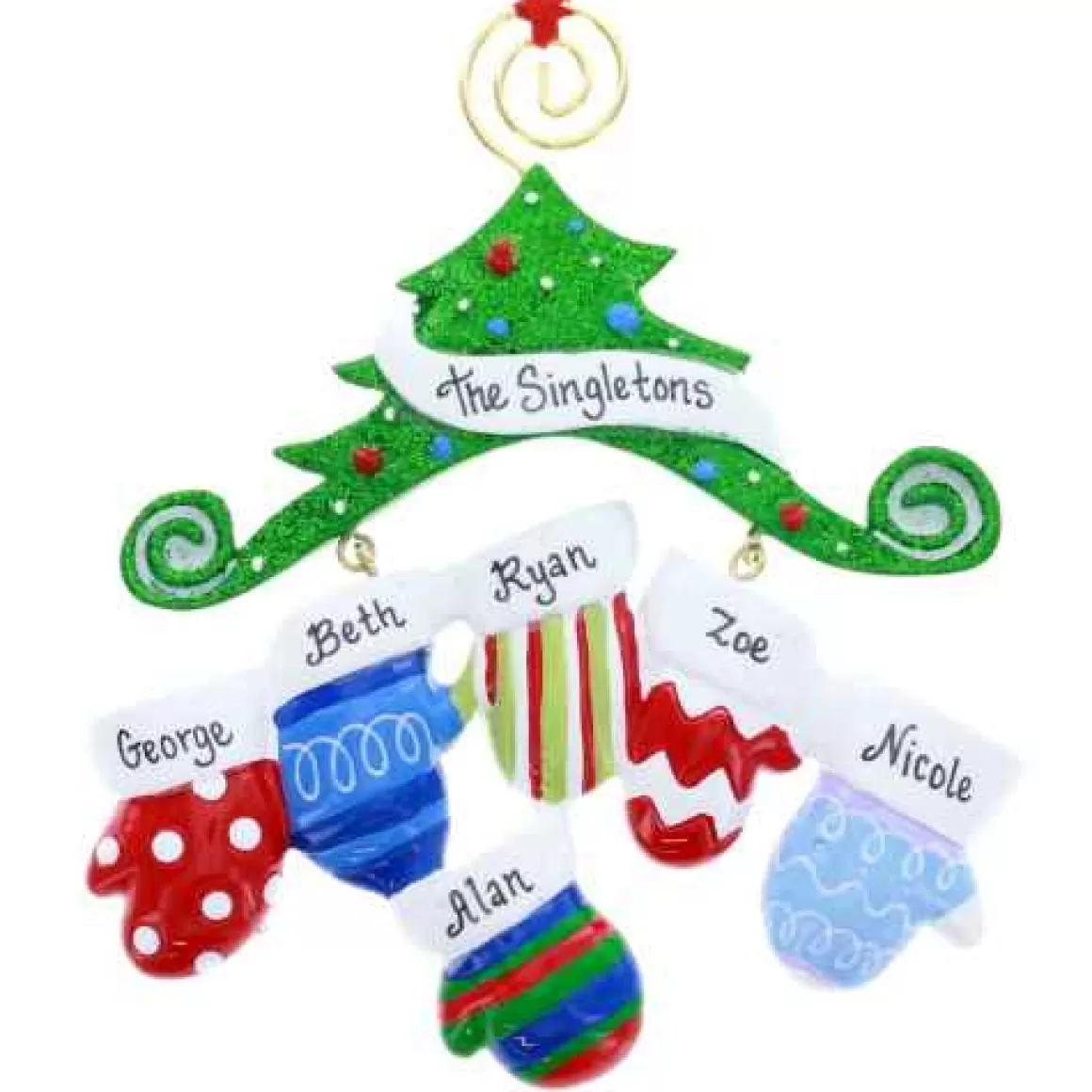 Christmas Place Tree Mitten Family Of 6 Fashion