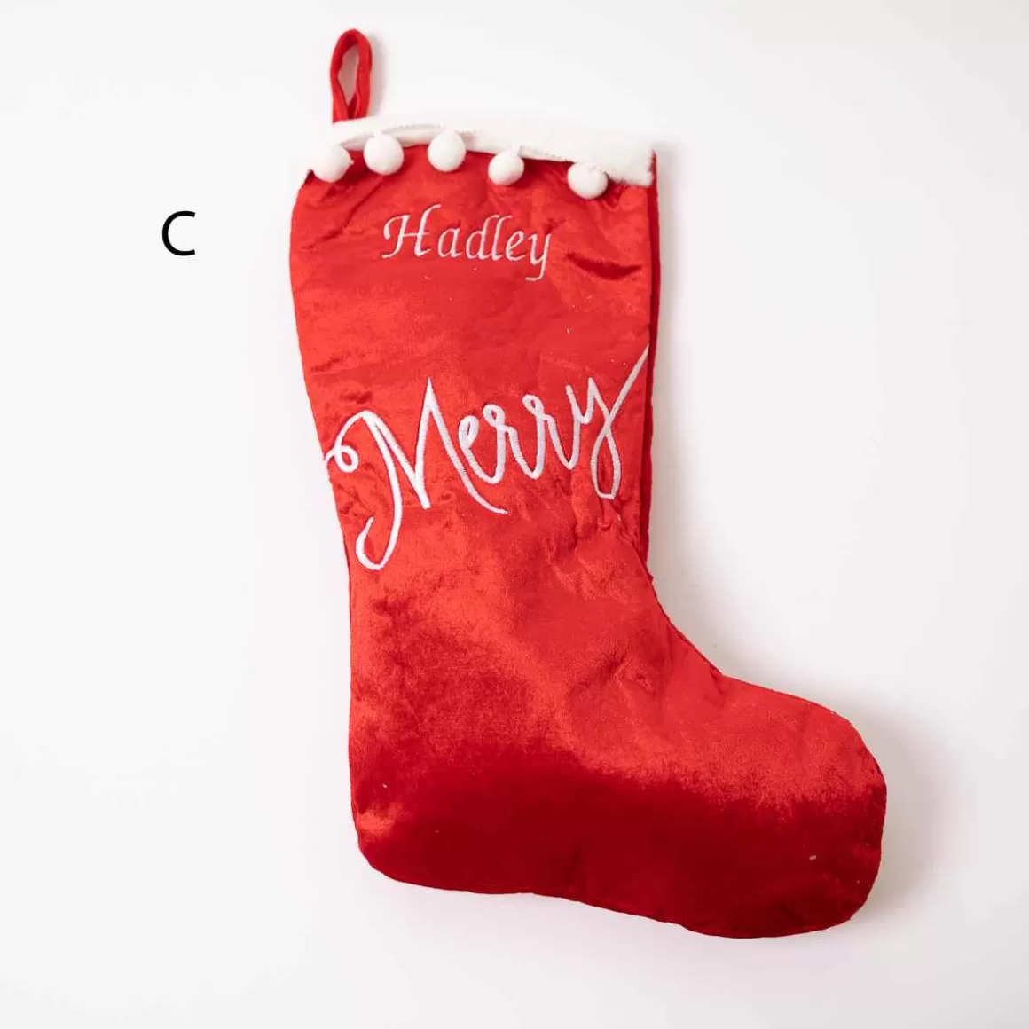 Christmas Place Velvet Cheerful Stocking New