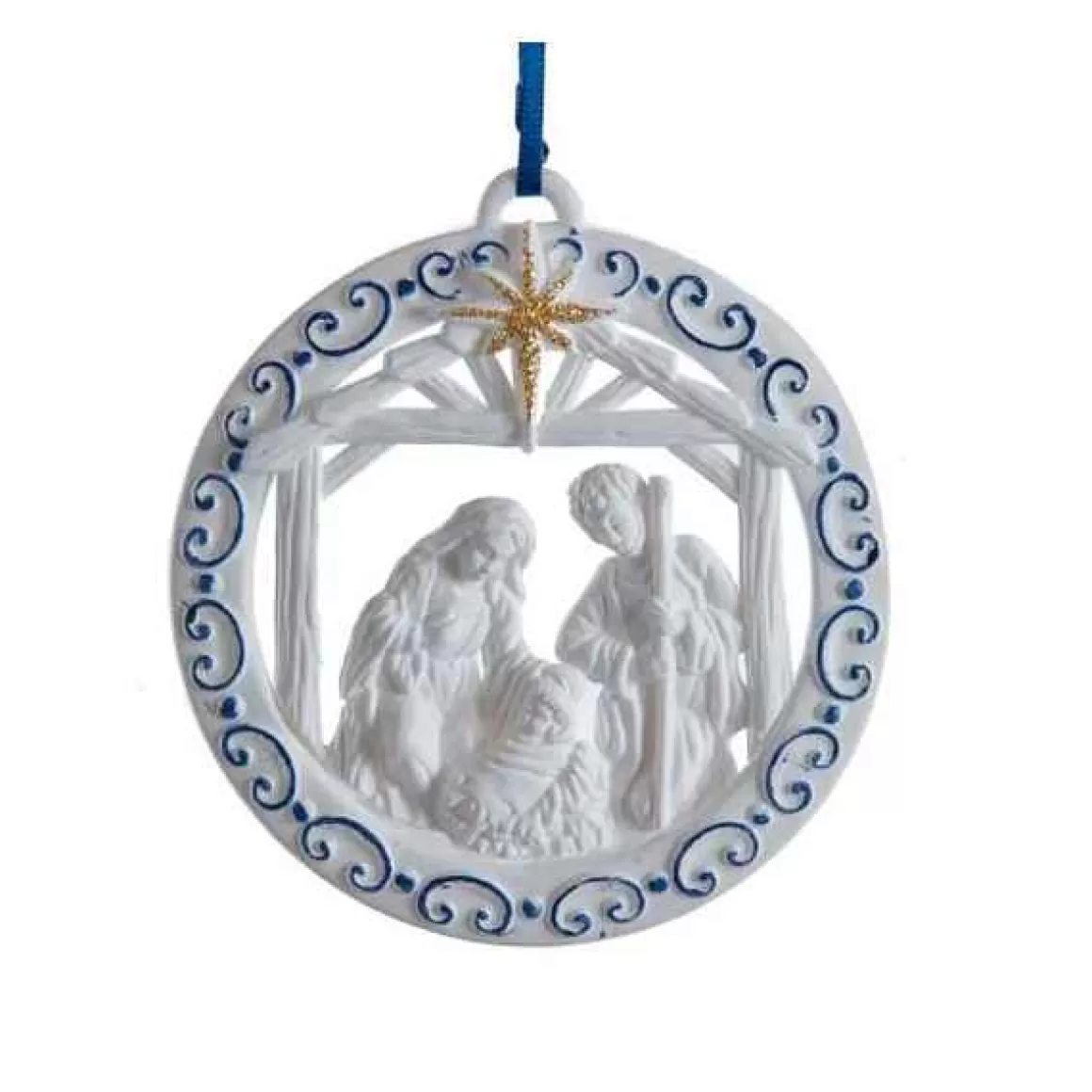 Christmas Place White Blue Nativity Fashion