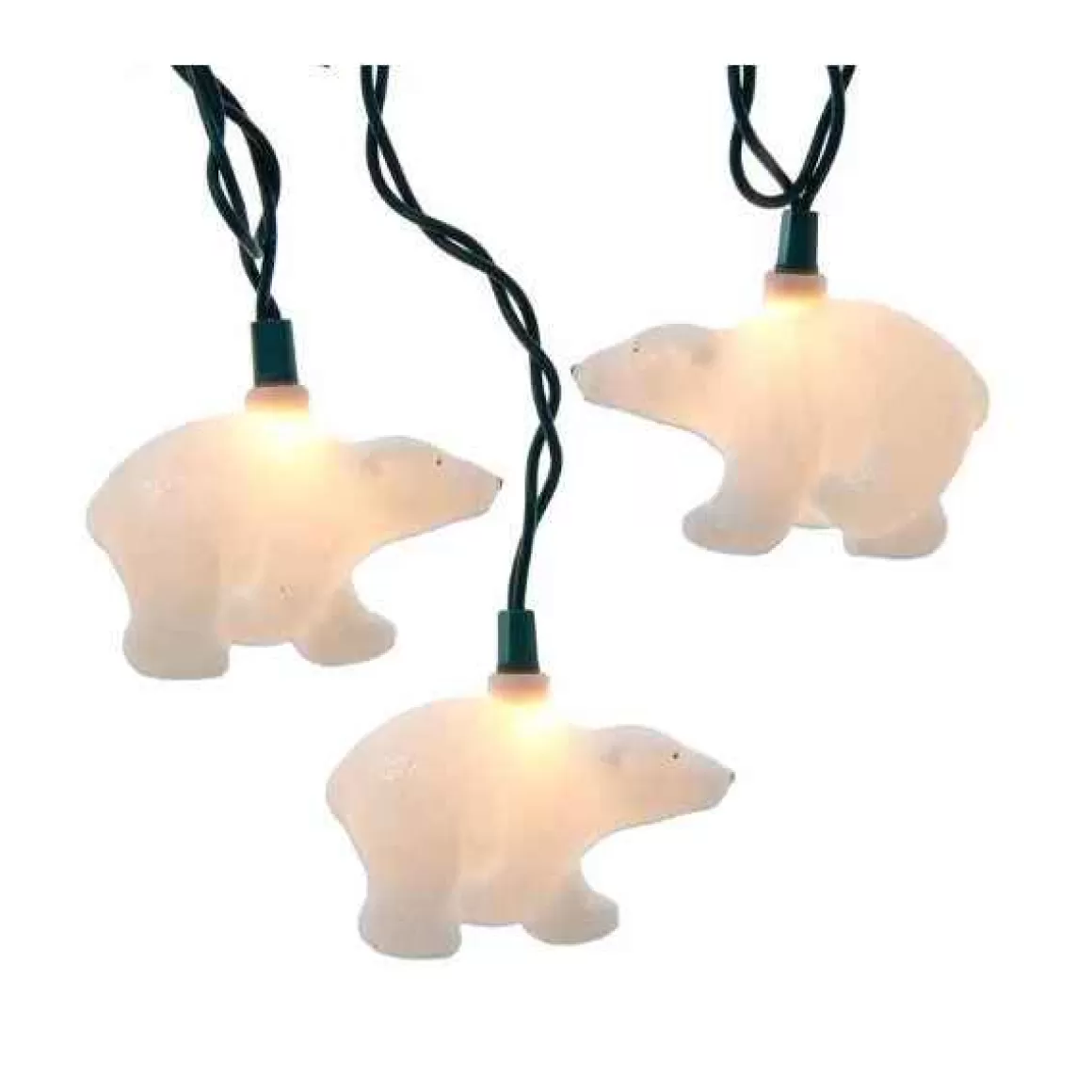 Christmas Place White Glitter Bear Light Set Store