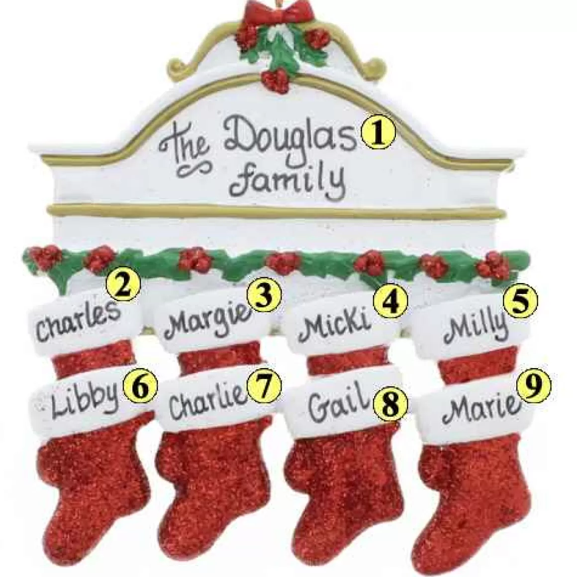 Christmas Place White Mantle Family Of 8 Cheap