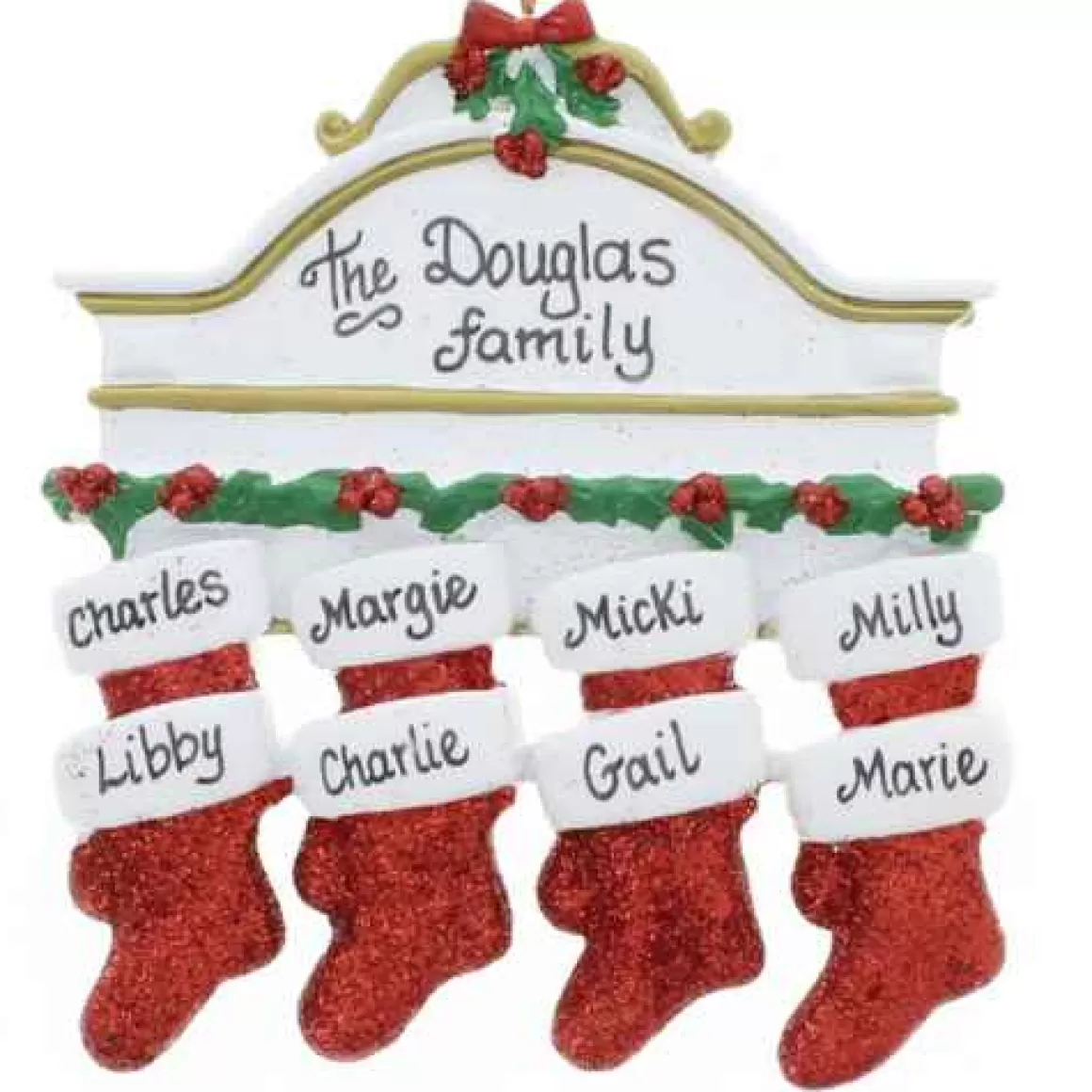 Christmas Place White Mantle Family Of 8 Cheap