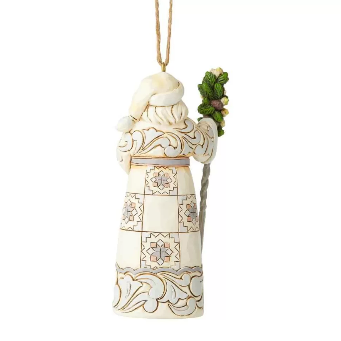 Christmas Place White Woodland Santa Cane Ornament Fashion