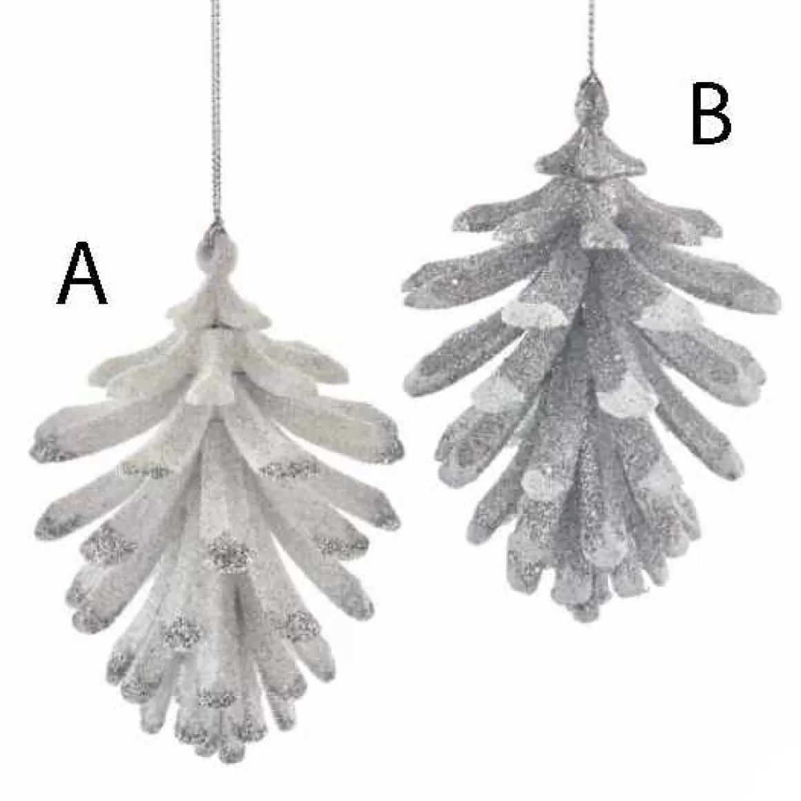 Christmas Place White/Silver Glitter Pinecone Outlet