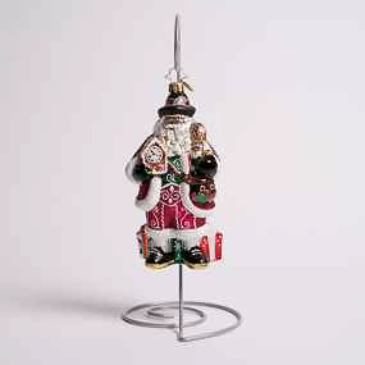 Christmas Place Wilkommen Santa Glass Ornament Fashion