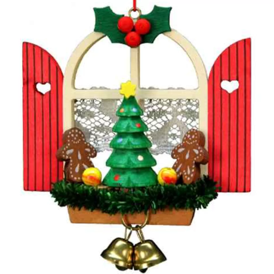 Christmas Place Window With Gingerbread Ornament Discount