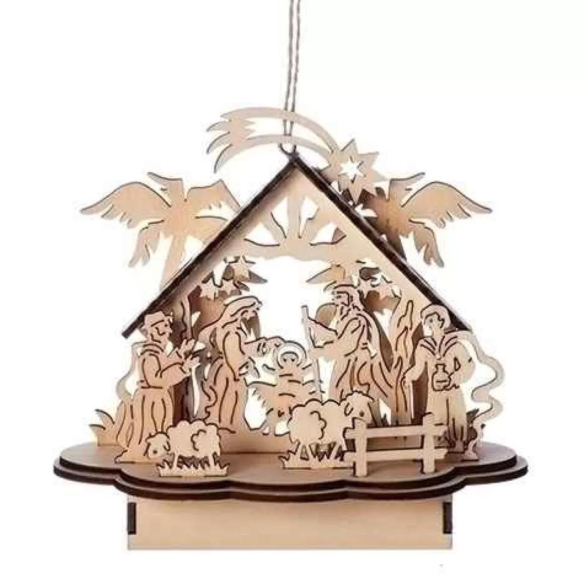 Christmas Place Wood Nativity Ornament Flash Sale