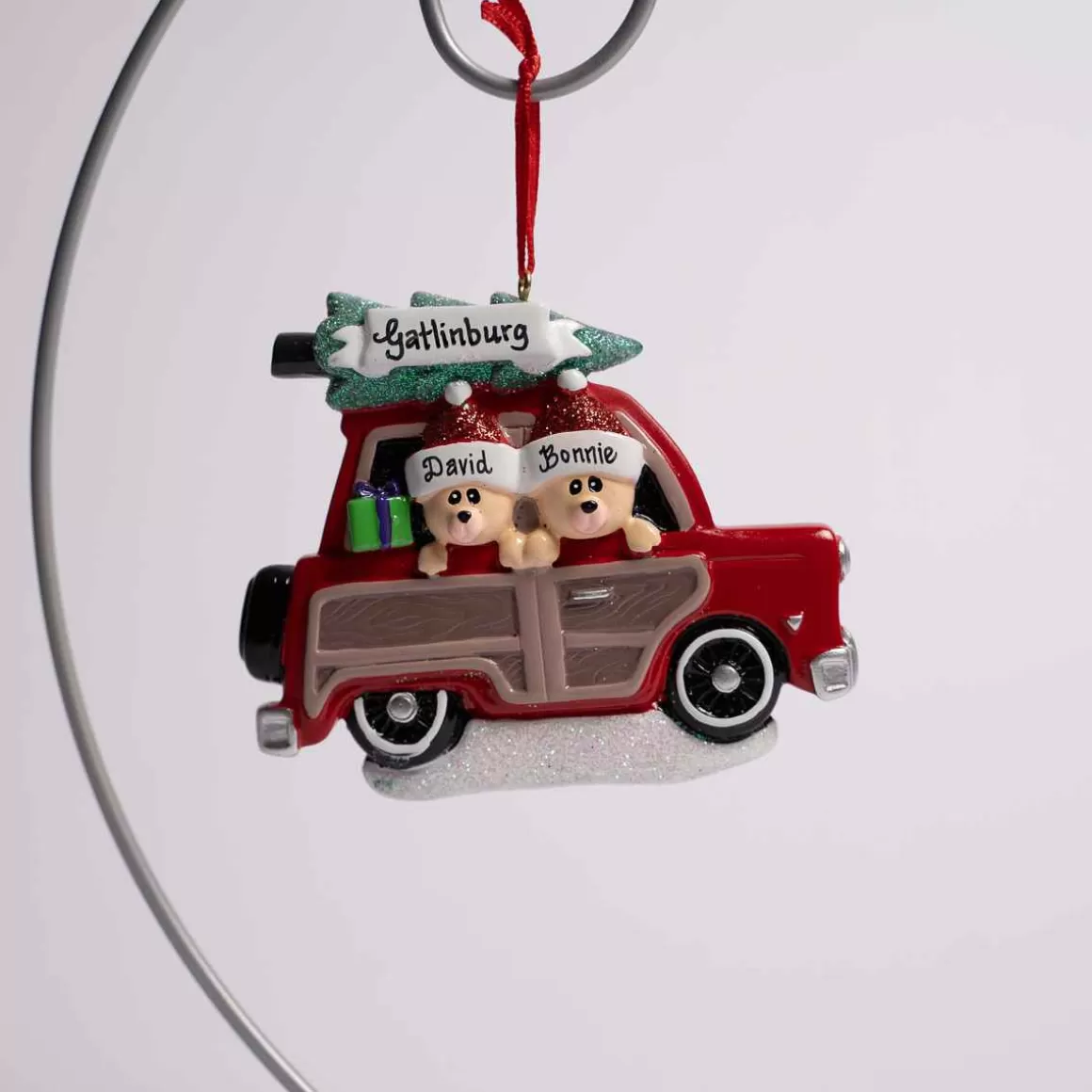 Christmas Place Woody Wagon Couple Clearance