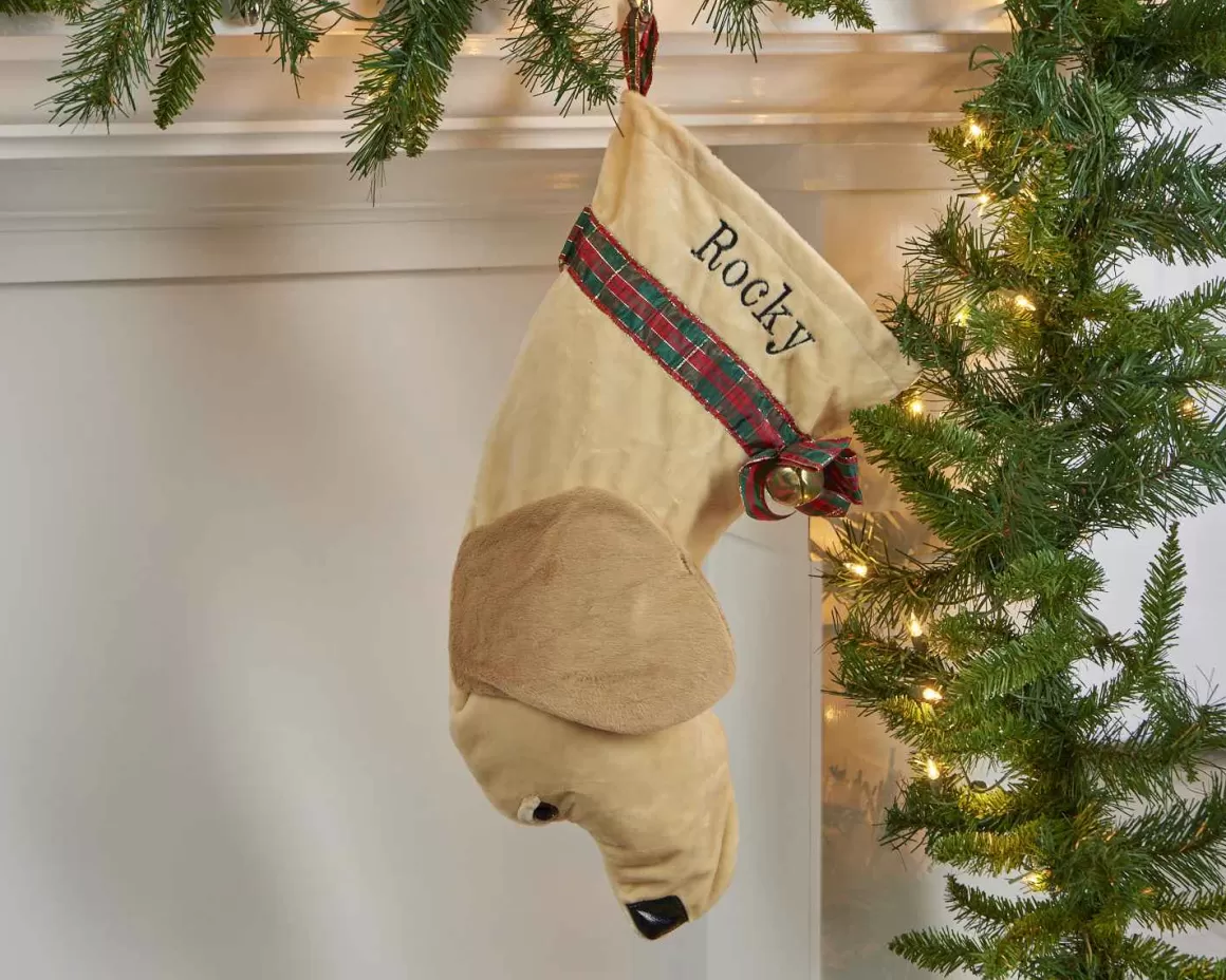 Christmas Place Yellow Lab Stocking Sale