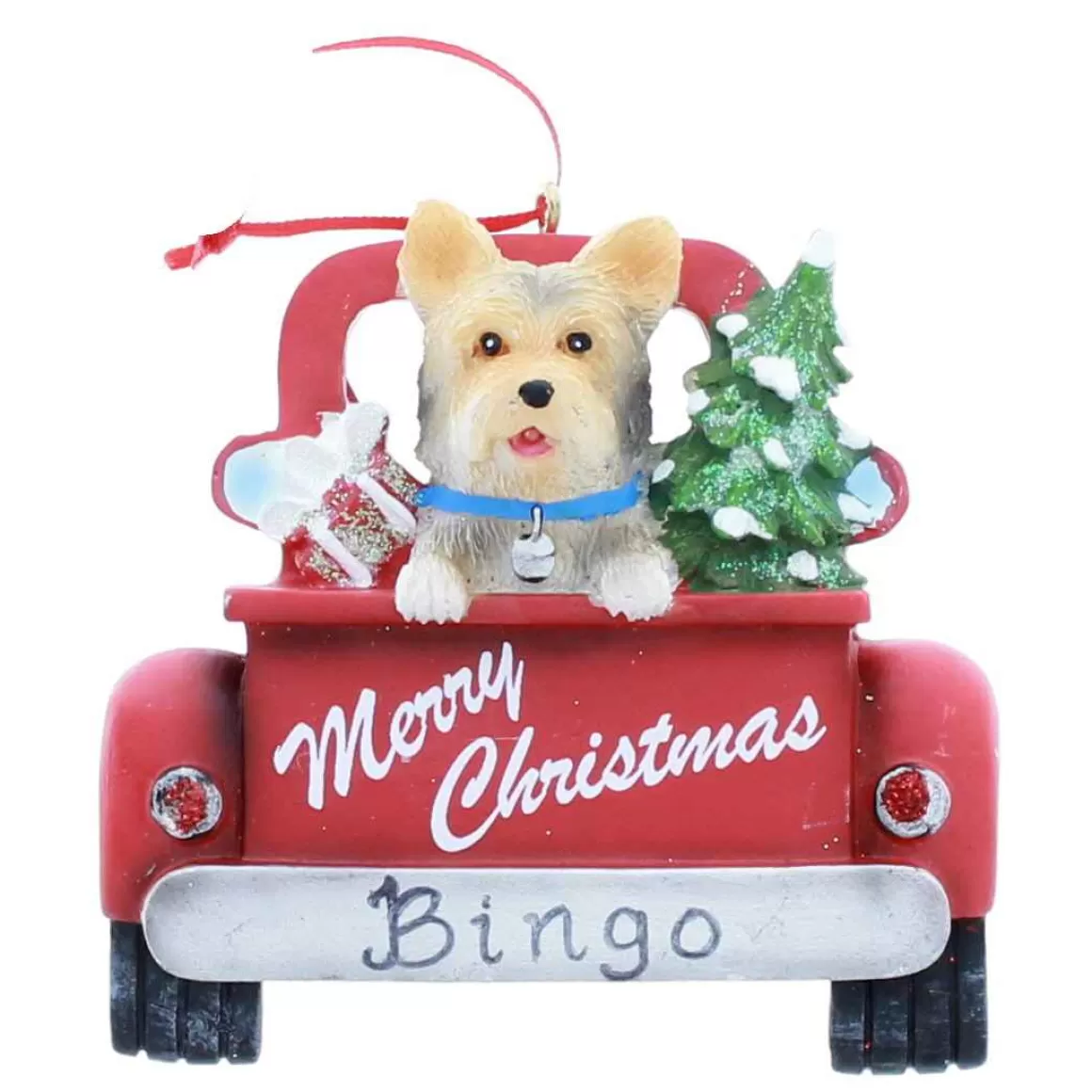 Christmas Place Yorkie In Back Of Truck Ornament Cheap